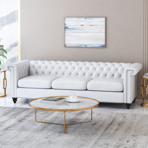 Chesterfield Style 3 Seater Sofa with Deep Button Tufting - Multiple Colors