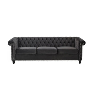 Chesterfield Style 3 Seater Sofa with Deep Button Tufting - Multiple Colors