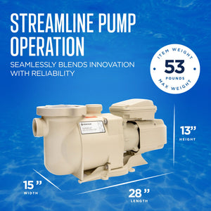 Pentair Stainless Steel Corded Electric SuperFlo High Performance Pump, Beige