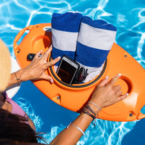 CreekKooler 15 Quart Floating Beverage Portable Pup Cooler with 8 Foot Tow Rope