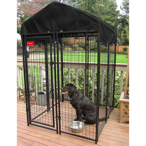 Lucky Dog Uptown Outdoor Covered Kennel Heavy Duty Dog Cage Pen (4 Pack)