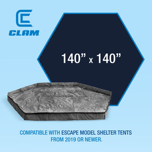 CLAM 140" x 140" Quick-Set Floor Cover Tarp Mat for Escape Shelter, Floor Only