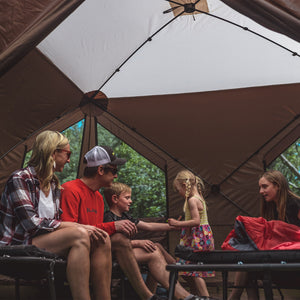 Clam Quick Set Escape Sky Screen Portable Camping Outdoor Gazebo Shelter, Brown - TRAPSKI