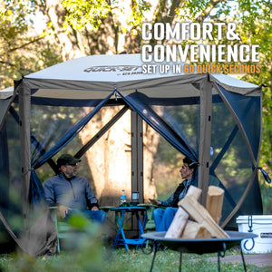 CLAM Quick Set Venture Canopy Shelter + CLAM Quick Set Screen, Gray (2 Pack)