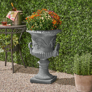 Classic Roman MGO Garden Urn Planter with Durable Magnesium Oxide - Black