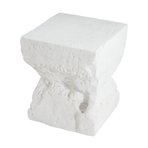Cleo Modern Outdoor Side Table with Weather-Resistant MGO - Matte White
