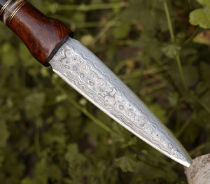 Cloud Damascus Dagger with Sheath - TRAPSKI