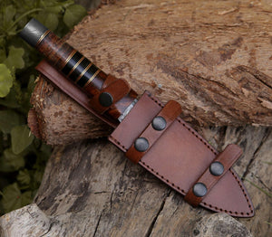 Cloud Damascus Dagger with Sheath - TRAPSKI