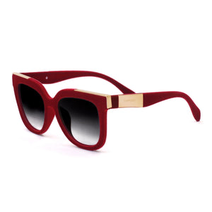 Coco - Red Velvet Frame Black Lens Wayfarer Sunglasses - TRAPSKI