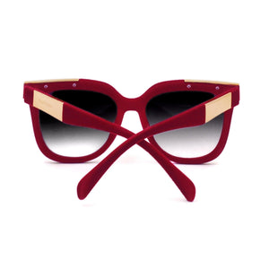 Coco - Red Velvet Frame Black Lens Wayfarer Sunglasses - TRAPSKI