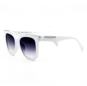 Coco - White Frame Faded Black Lens Wayfarer Sunglasses - TRAPSKI