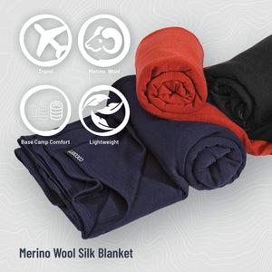 Travel Blanket Merino Wool / Silk Blend
