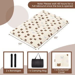 Foldable Futon Mattress with Washable Cover and Carry Bag for Camping