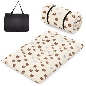 Foldable Futon Mattress with Washable Cover and Carry Bag for Camping