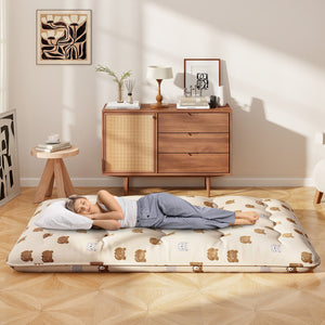 Foldable Futon Mattress with Washable Cover and Carry Bag for Camping