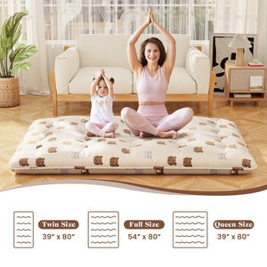 Foldable Futon Mattress with Washable Cover and Carry Bag for Camping