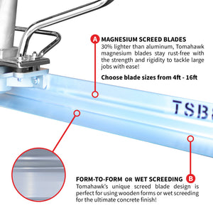 Tomahawk PRO Series Honda Concrete Power Screed Dual Magnesium Blade Bundle (Choose 2 Boards) - TRAPSKI