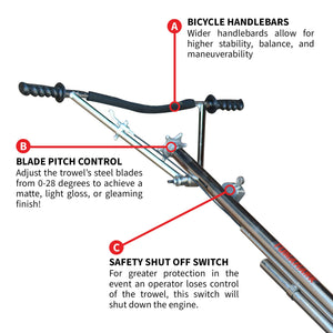 46" Concrete Power Trowel 8.5HP Honda Combo Blades and Float Pan Cement Finishing Tool - TRAPSKI