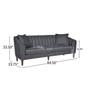 Contemporary 3 Seater Sofa with Plush Accents - Fabric