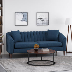 Contemporary 3 Seater Sofa with Plush Accents - Fabric