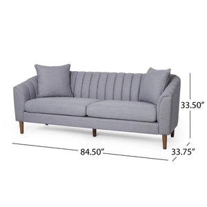 Contemporary 3 Seater Sofa with Plush Accents - Fabric