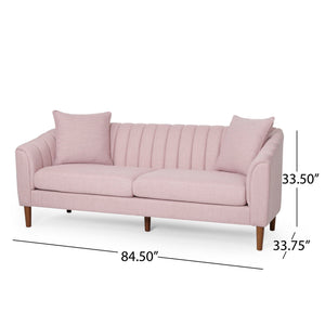 Contemporary 3 Seater Sofa with Plush Accents - Fabric