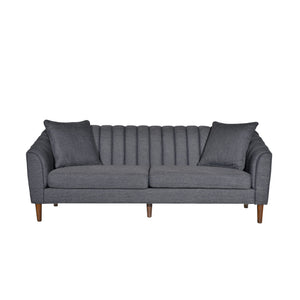 Contemporary 3 Seater Sofa with Plush Accents - Fabric
