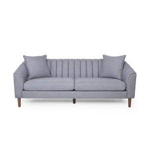 Contemporary 3 Seater Sofa with Plush Accents - Fabric