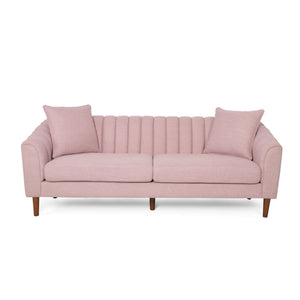 Contemporary 3 Seater Sofa with Plush Accents - Fabric