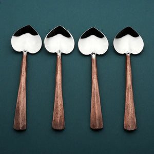 Copper Ridge Heart Coffee/Dessert Table Spoon 4 Pc. Set