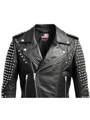 Men’s Black Biker Leather Jacket - Leather Biker Black Jacket