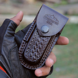 Cosmo Handmade Damascus Pocket Knife with Bone Handle - TRAPSKI