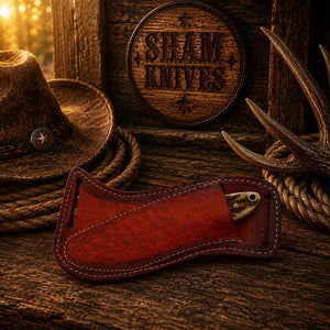 Stag Handle Western Ranch Knife – Rasp Steel & Cross-Draw Sheath