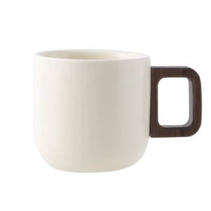 Handcrafted Ceramic Espresso Cup with Wooden Handle