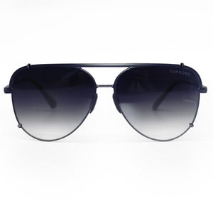 Cristina - Tangle Free - Faded Black Aviator Sunglasses - TRAPSKI