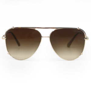 Cristina - Tangle Free - Faded Brown Aviator Sunglasses - TRAPSKI