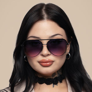 Cristina - Tangle Free - Faded Purple & Pink Aviator Sunglasses - TRAPSKI