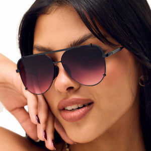 Cristina - Tangle Free - Faded Purple & Pink Aviator Sunglasses - TRAPSKI