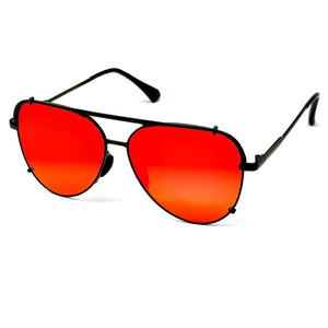 Cristina - Tangle Free - Mirrored Red Aviator Sunglasses - TRAPSKI