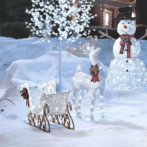 NOMA Reindeer and Sleigh Christmas Display Pre-Lit LED Outdoor Lawn Decoration - TRAPSKI