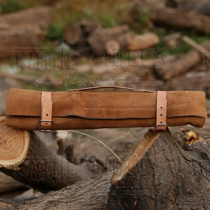 Custom Hand Made Forged Damascus Steel Chef Knife Set Kitchen Knives With Wood Handle WH 9009