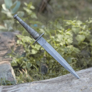 CUSTOM HANDMADE DAMASCUS STEEL DAGGER KNIFE 11" FULL TANG