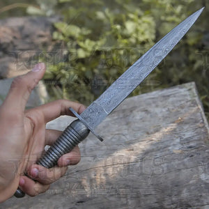 CUSTOM HANDMADE DAMASCUS STEEL DAGGER KNIFE 11" FULL TANG