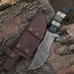 Custom HANDMADE FORGED DAMASCUS Steel Hunting BUSHCRAFT SURVIVAL TRACKER KNIFE