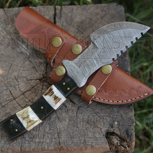Custom HANDMADE FORGED DAMASCUS Steel Hunting BUSHCRAFT SURVIVAL TRACKER KNIFE