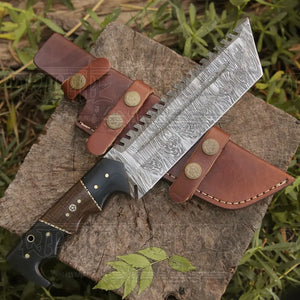 Custom HANDMADE FORGED DAMASCUS Steel Hunting Tracker Fix Blade Knife Full Tang WH 4393