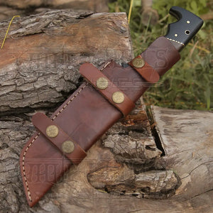 Custom HANDMADE FORGED DAMASCUS Steel Hunting Tracker Fix Blade Knife Full Tang WH 4393