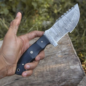 Custom Handmade Forged Damascus Steel Tracker Hunting Bushcraft Knife Survival EDC 10” With Micarta Handle WH 9010