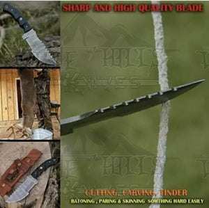 Custom Handmade Forged Damascus Steel Tracker Hunting Bushcraft Knife Survival EDC 10” With Micarta Handle WH 9010