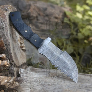 Custom Handmade Forged Damascus Steel Tracker Hunting Bushcraft Knife Survival EDC 10” With Micarta Handle WH 9010